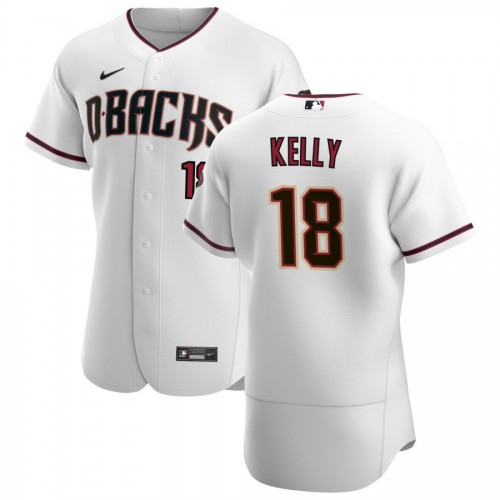 Arizona Arizona Diamondbacks #18 Carson Kelly Men's White Crimson Authentic Home Team Jersey Men's