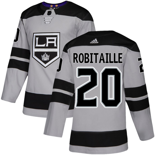 Adidas Los Angeles Kings #20 Luc Robitaille Gray Alternate Authentic Stitched Jersey Men's
