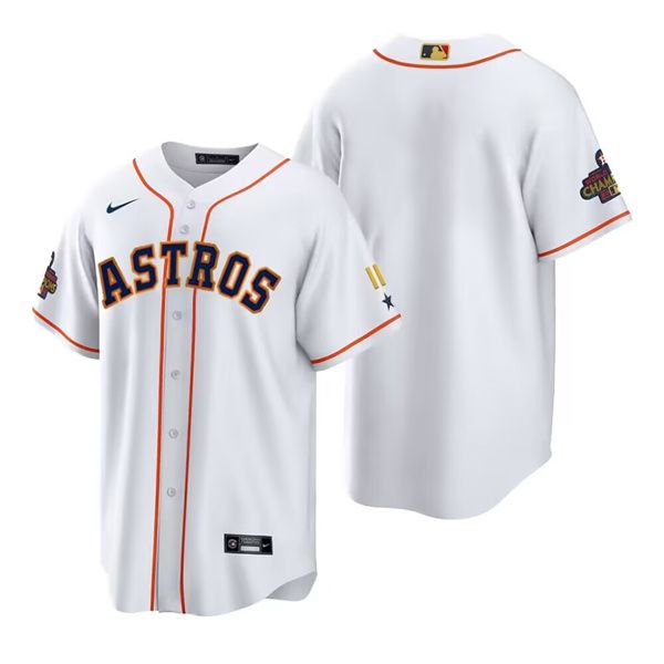 Houston Astros Blank White Gold 2022 World Series Champions Stitched Men's Jersey
