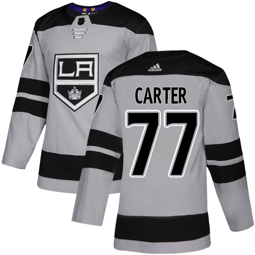 Adidas Los Angeles Kings #77 Jeff Carter Gray Alternate Authentic Stitched Jersey Men's