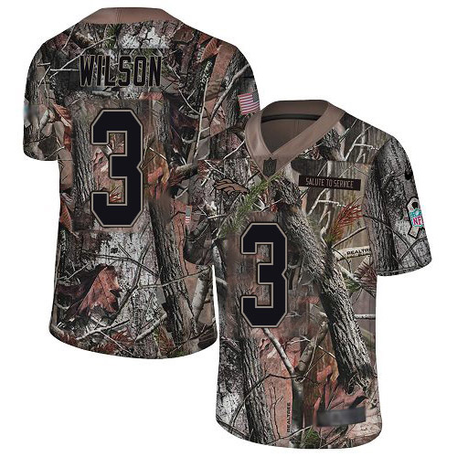 Broncos #3 Russell Wilson Camo Men's Stitched Limited Rush Realtree Jersey
