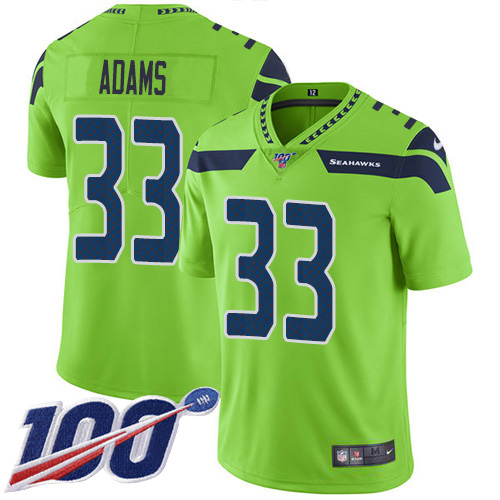 Seahawks #33 Jamal Adams Green Youth Stitched Limited Rush 100th Season Jersey
