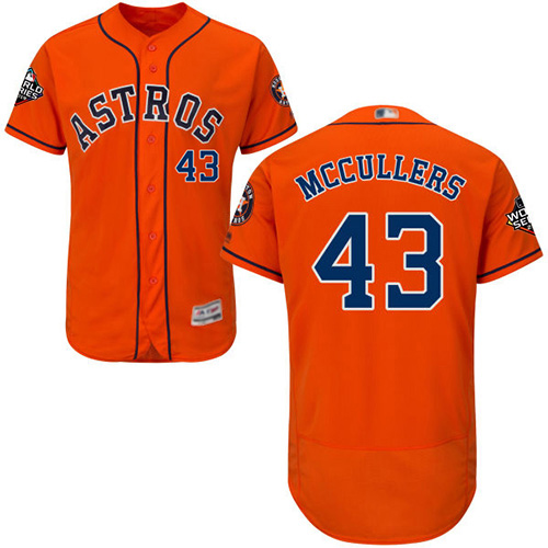Houston Astros #43 Lance McCullers Orange Flexbase Authentic Collection 2019 World Series Bound Stitched Jersey Men's