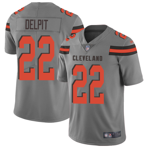 Cleveland Browns #22 Grant Delpit Gray Youth Stitched Limited Inverted Legend Jersey Youth