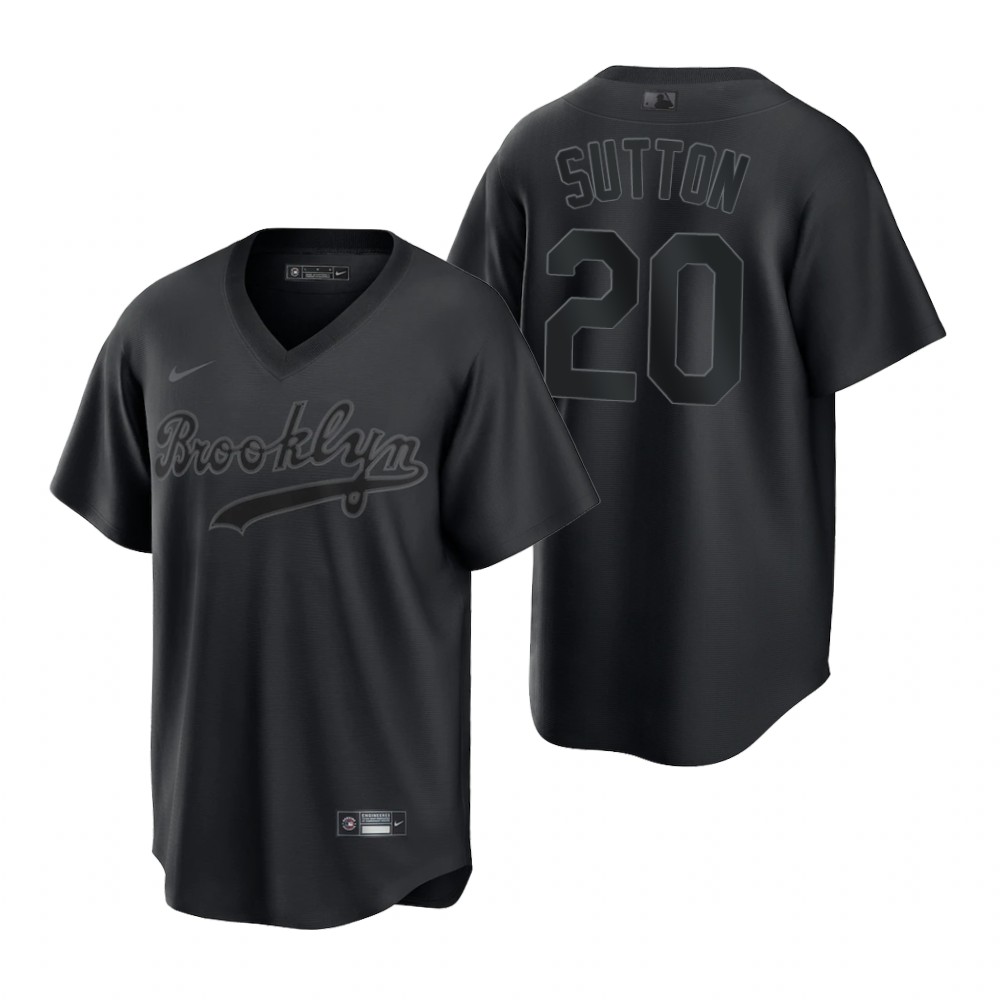 Los Angeles Dodgers #20 Don Sutton Men's Black Pitch Black Fashion Jersey