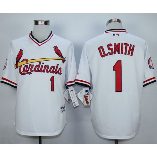St.Louis Cardinals #1 Ozzie Smith White 1982 Turn Back The Clock Stitched Jersey Men's