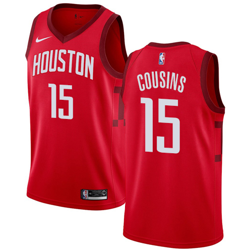 Houston Rockets #15 DeMarcus Cousins Red Youth Swingman Earned Edition Jersey Youth
