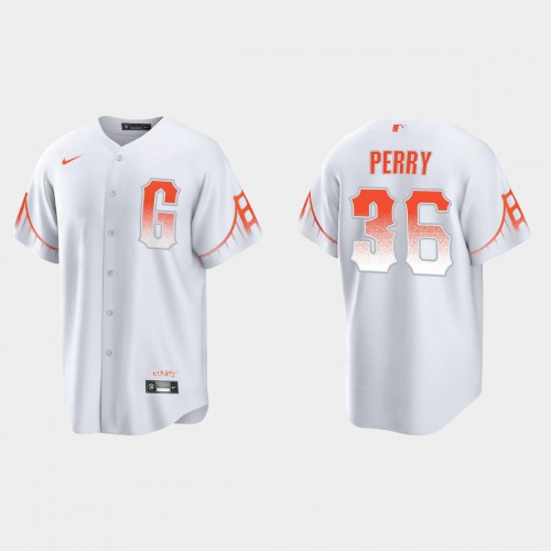 San Francisco San Francisco Giants #36 Gaylord Perry Men's 2021 City Connect White Fan's Version Jersey Men's