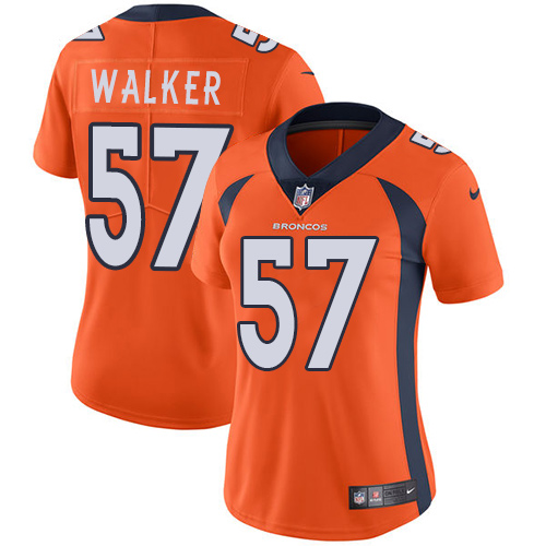 Denver Broncos #57 Demarcus Walker Orange Team Color Women's Stitched Vapor Untouchable Limited Jersey Womens