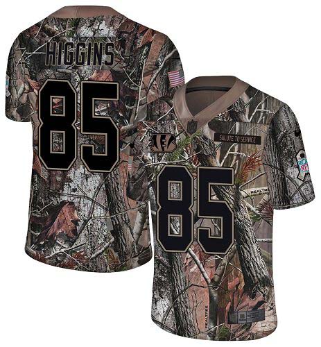 Bengals #85 Tee Higgins Camo Men's Stitched Limited Rush Realtree Jersey