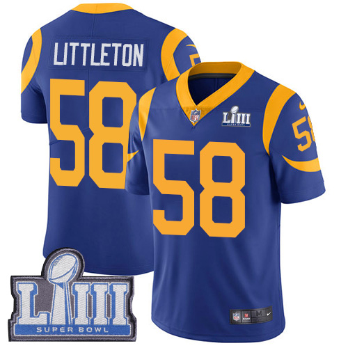 Los Angeles Rams #58 Cory Littleton Royal Blue Alternate Super Bowl LIII Bound Youth Stitched Vapor Untouchable Limited Jersey Youth