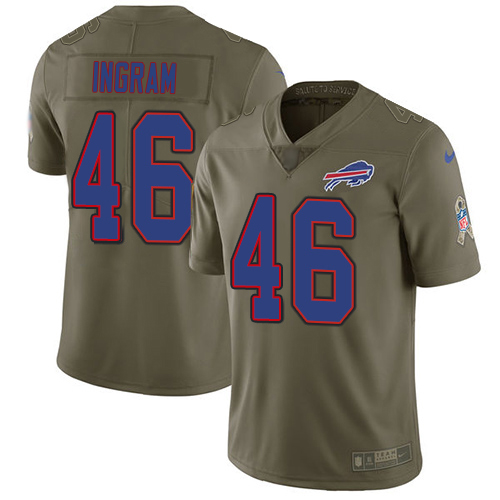 Bills #46 Ja'Marcus Ingram Olive Men's Stitched Limited 2017 Salute To Service Jersey