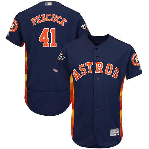 Houston Astros #41 Brad Peacock Navy Blue Flexbase Authentic Collection 2019 World Series Bound Stitched Jersey Men's