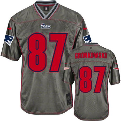 New England Patriots #87 Rob Gronkowski Grey Men's Stitched Elite Vapor Jersey Men's