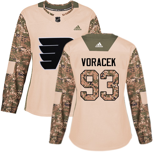 Adidas Philadelphia Flyers #93 Jakub Voracek Camo Authentic 2017 Veterans Day Women's Stitched Jersey Womens