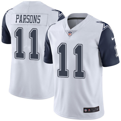 Cowboys #11 Micah Parsons White Youth Stitched Limited Rush Jersey