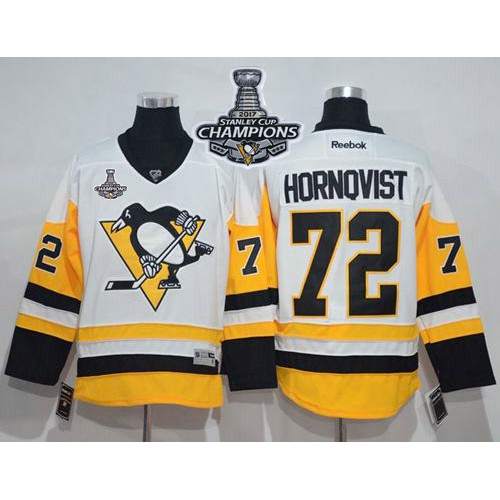 Pittsburgh Penguins #72 Patric Hornqvist White New Away 2017 Stanley Cup Finals Champions Stitched Jersey Men's
