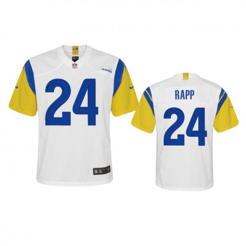 Los Angeles Los Angeles Rams #24 Taylor Rapp Youth Alternate Game Jersey - White Youth