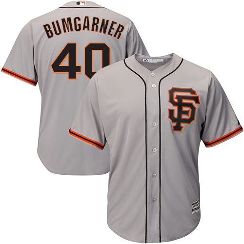 San Francisco Giants #40 Madison Bumgarner Grey Road 2 Cool Base Stitched Youth Jersey Youth
