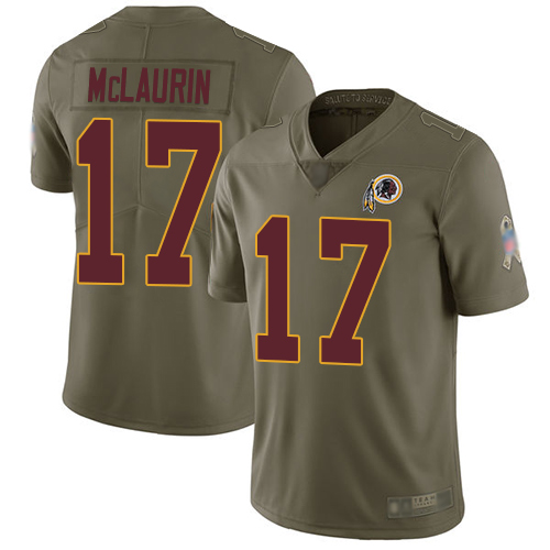 Commanders #17 Terry McLaurin Olive Youth Stitched Limited 2017 Salute To Service Jersey