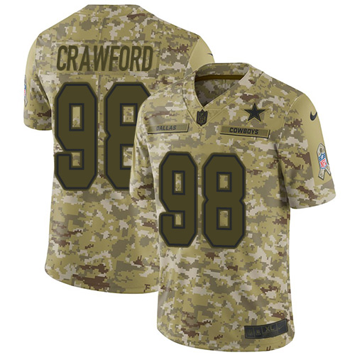 Dallas Cowboys #98 Tyrone Crawford Camo Men's Stitched Limited 2018 Salute To Service Jersey Men's