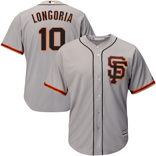 San Francisco Giants #10 Evan Longoria Grey Road 2 Cool Base Stitched Youth Jersey Youth