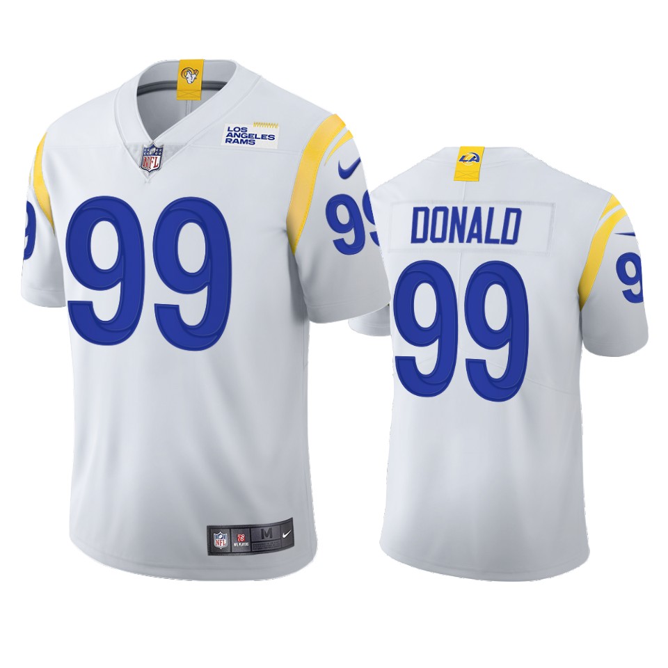 Los Angeles Rams #99 Aaron Donald Men's 2021 Vapor Limited Jersey - White