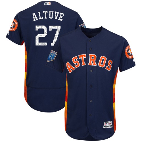 Houston Astros #27 Jose Altuve Navy Blue 2018 Spring Training Authentic Flex Base Stitched Jersey Men's