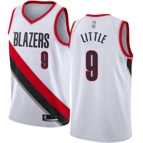 Portland Trail Blazers #9 Nassir Little White Swingman Association Edition Jersey Mens