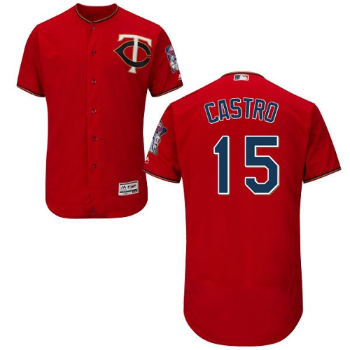 Minnesota Twins #15 Jason Castro Red Flexbase Authentic Collection Stitched Jersey Men's
