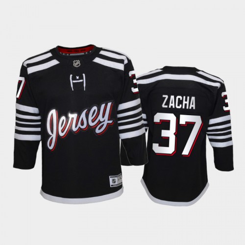 Adidas New Jersey Devils #37 Pavel Zacha Youth 2021-22 Alternate Game Jersey - Black Youth