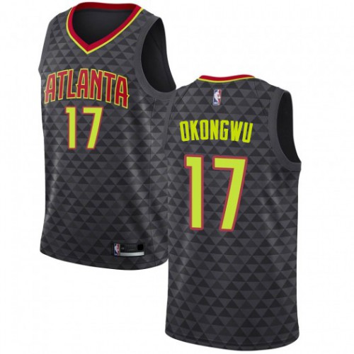 Atlanta Hawks #17 Onyeka Okongwu Black Womens Swingman Icon Edition Jersey Womens