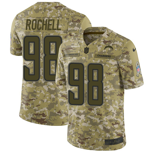 Los Angeles Chargers #98 Isaac Rochell Camo Men's Stitched Limited 2018 Salute To Service Jersey Men's