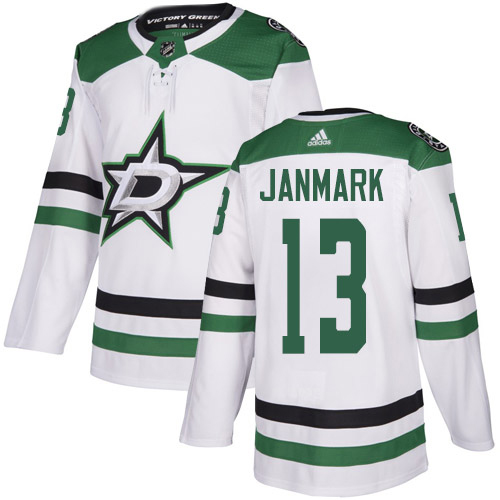 Adidas Dallas Stars #13 Mattias Janmark White Road Authentic Youth Stitched Jersey Youth