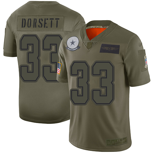 Cowboys #33 Tony Dorsett Camo Youth Stitched Limited 2019 Salute To Service Jersey