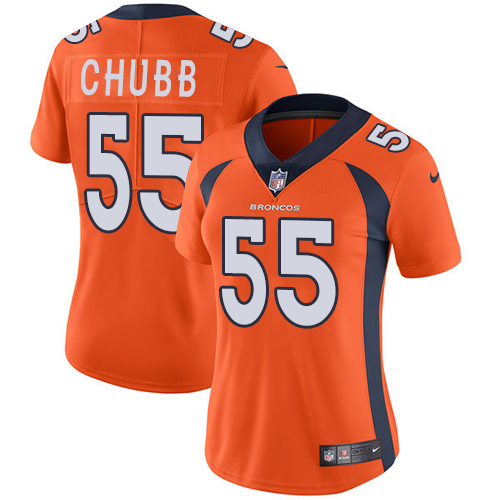 Denver Broncos #55 Bradley Chubb Orange Team Color Women's Stitched Vapor Untouchable Limited Jersey Womens