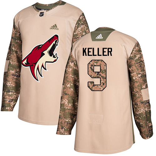 Adidas Arizona Coyotes #9 Clayton Keller Camo Authentic 2017 Veterans Day Stitched Youth Jersey Youth