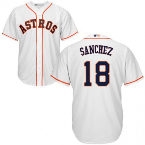 Houston Astros #18 Aaron Sanchez White New Cool Base Stitched Jersey Men's