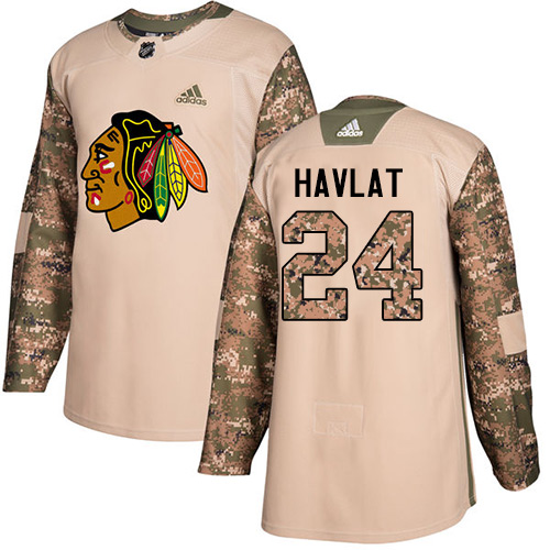Adidas Chicago Blackhawks #24 Martin Havlat Camo Authentic 2017 Veterans Day Stitched Jersey Men's