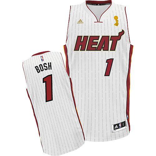 Miami Heat #1 Chris Bosh White 2012 Champions Ring Ceremony Stitched Jersey Mens