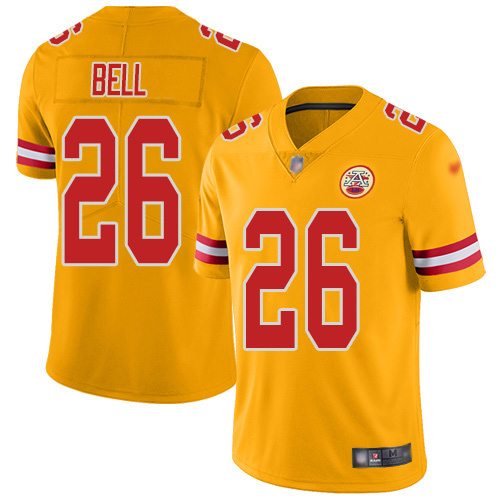 Kansas City Chiefs #26 Le'Veon Bell Gold Youth Stitched Limited Inverted Legend Jersey Youth