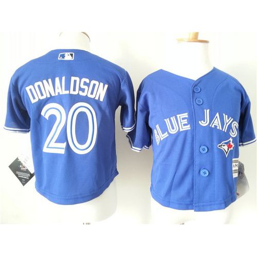Toddler Toronto Blue Jays #20 Josh Donaldson Blue Cool Base Stitched Jersey Youth