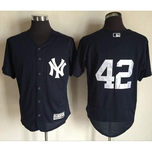 New York Yankees #42 Mariano Rivera Navy Blue Flexbase Authentic Collection Stitched Jersey Men's