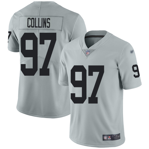 Las Vegas Raiders #97 Maliek Collins Silver Men's Stitched Limited Inverted Legend Jersey Men's