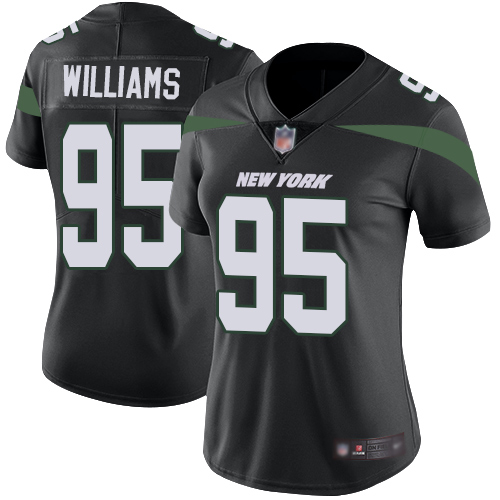 New York Jets #95 Quinnen Williams Black Alternate Women's Stitched Vapor Untouchable Limited Jersey Womens