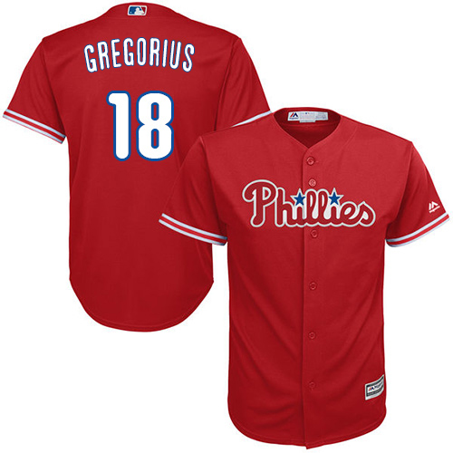 Philadelphia Phillies #18 Didi Gregorius Red Cool Base Stitched Youth Jersey Youth
