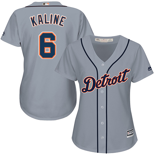 Detroit Tigers #6 Al Kaline Grey Road Women's Stitched Jersey Womens