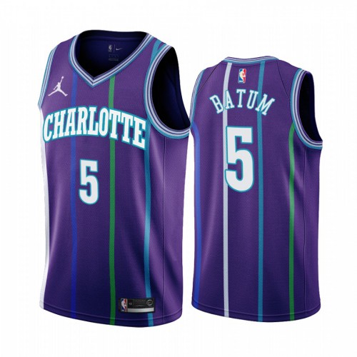 Charlotte Hornets #5 Nicolas Batum Purple 2019-20 Classic Edition Stitched Jersey Mens