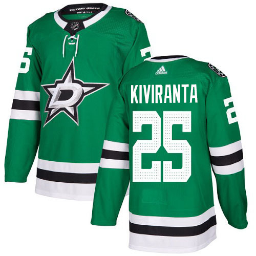 Adidas Dallas Stars #25 Joel Kiviranta Green Home Authentic Stitched Jersey Men's