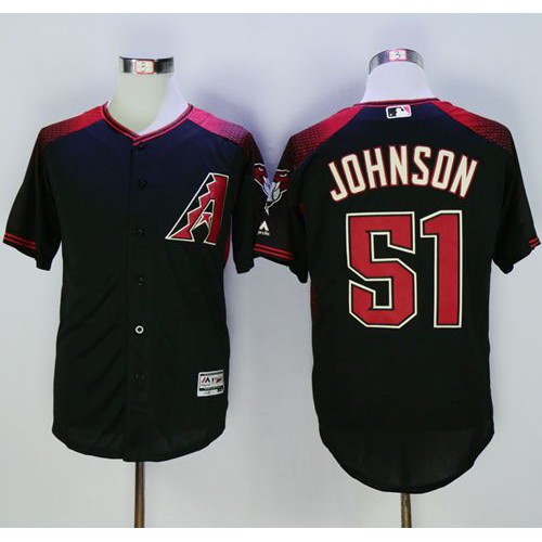Arizona Diamondbacks #51 Randy Johnson Black/Brick New Cool Base Stitched Jersey Men's